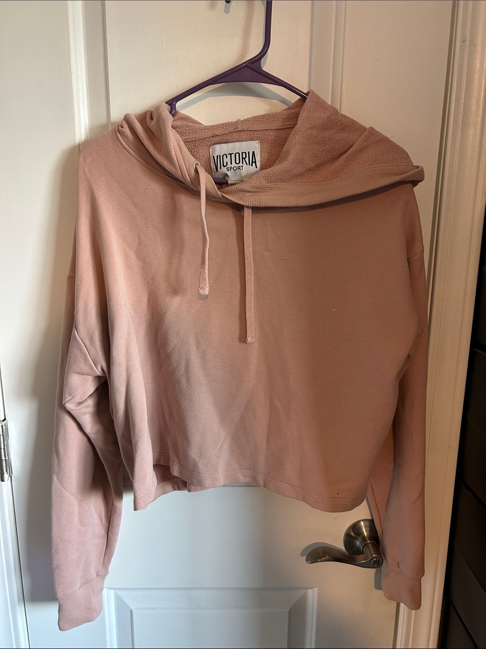 Victoria's Secret Cropped Hoodie in Dusty Pink